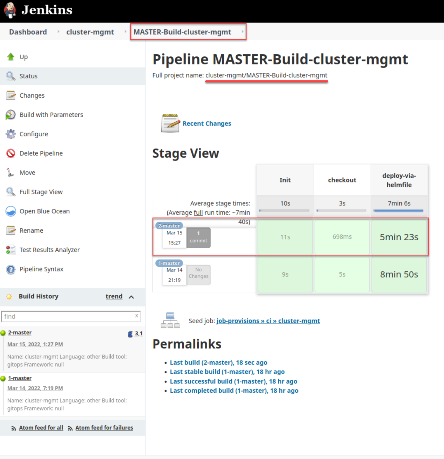 cluster mgmt jenkins