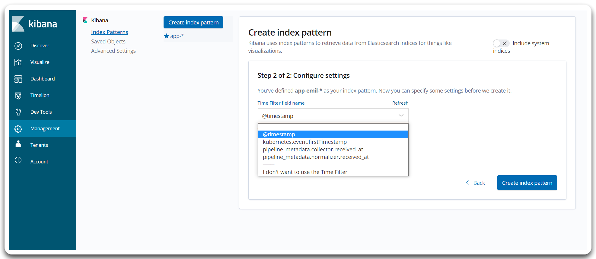 index pattern 2