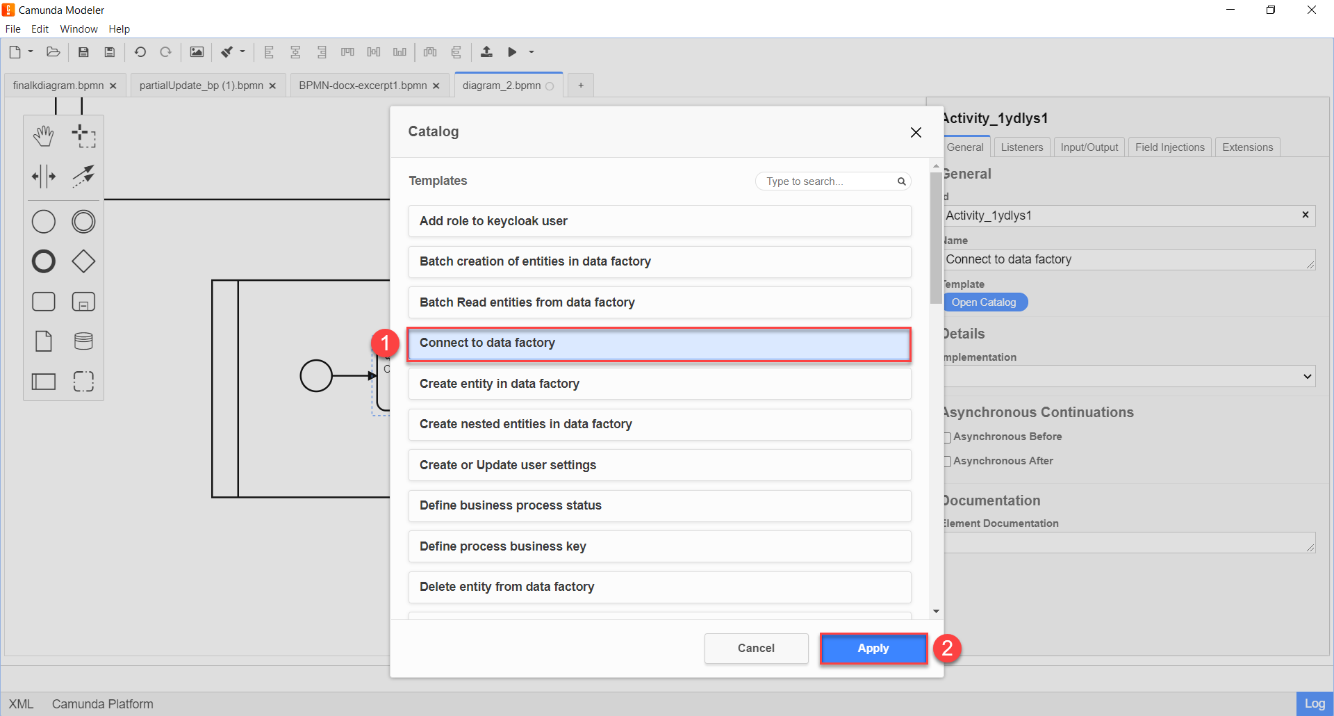 connect to data factory delegate 1