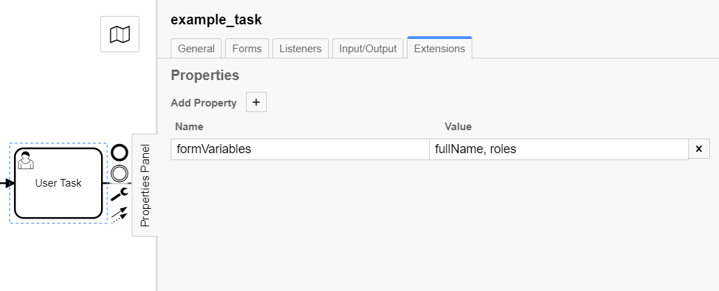 add form variables property