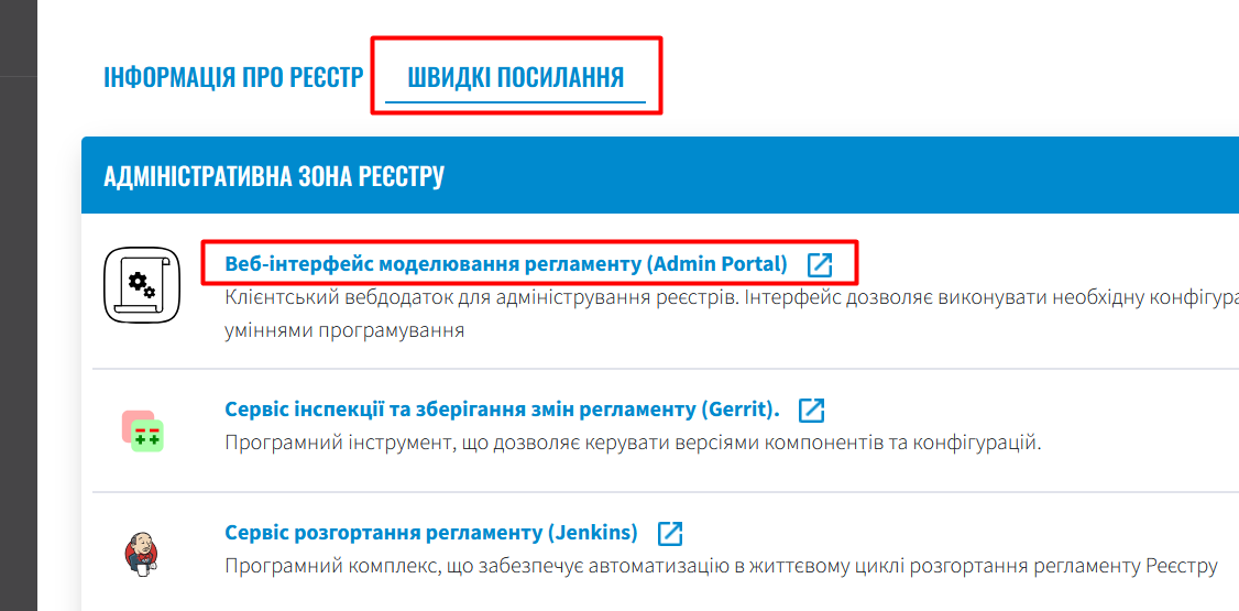 admin link